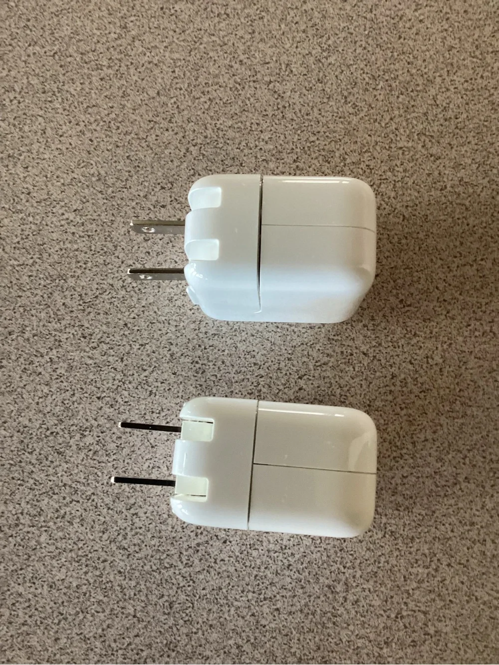 Set of TWO Apple 10W USB Power Adapters / Charging Cubes for iPad and iPhone